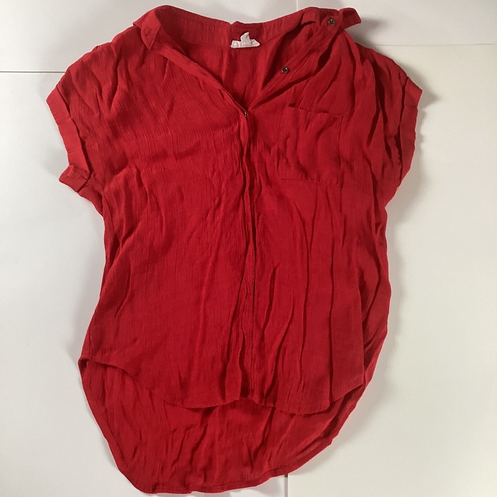LILY STAR Womens Shirt Top Button Up Blouse Shirt Short Sleeve